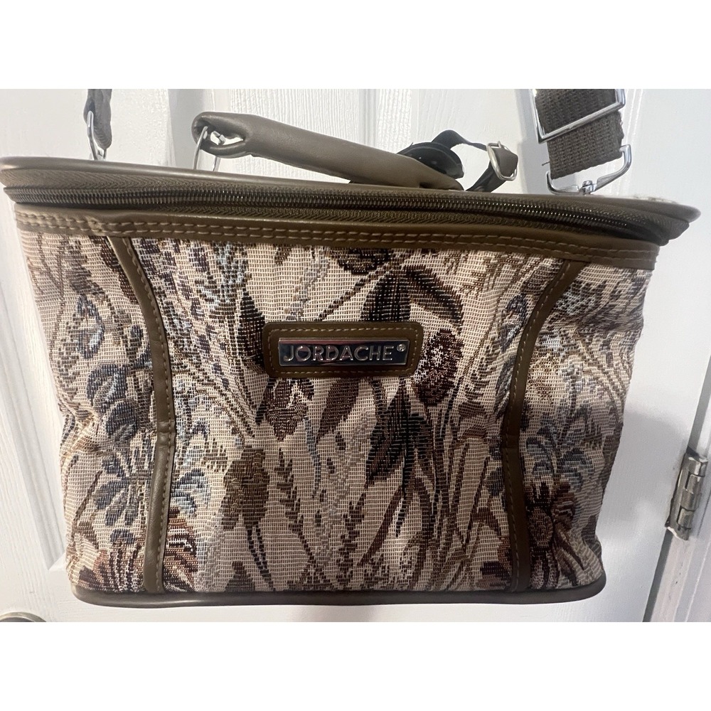 Vintage Jordache Floral Tapestry Makeup Train Case Cottagecore 90s‎